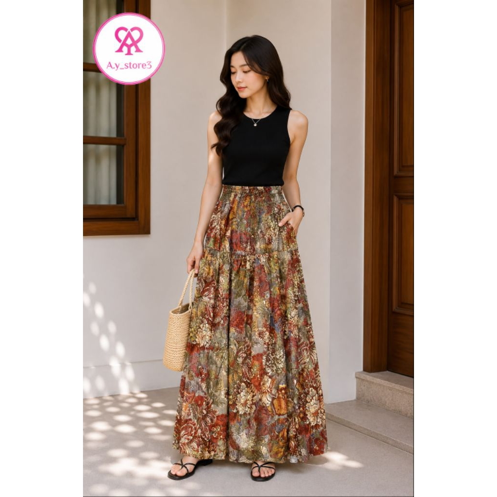 ROK RAYON MOTIF BUNGA PREMIUM VIRAL