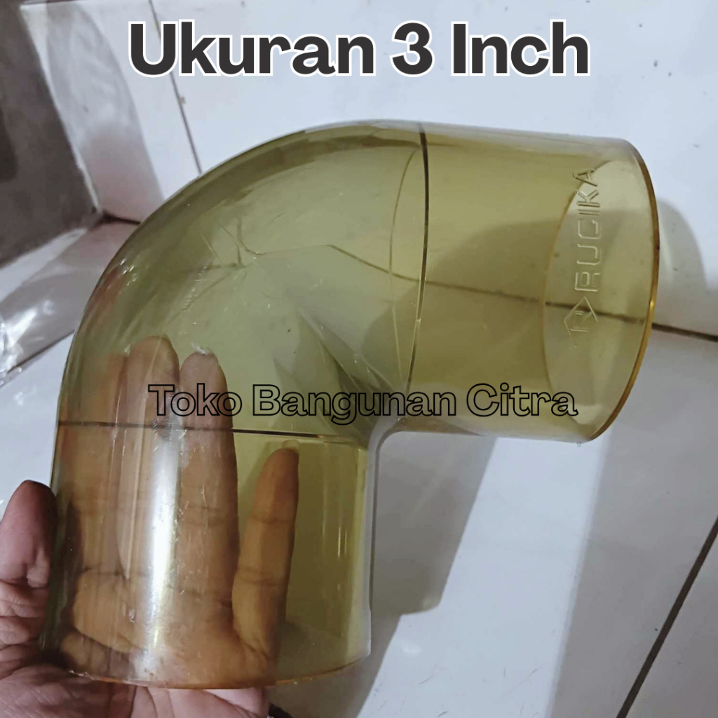 Elbow 90 Derajat Bening 2 Inch AW Rucika Transparent Knie Knee Belokan Sambungan Pipa Paralon Fittin