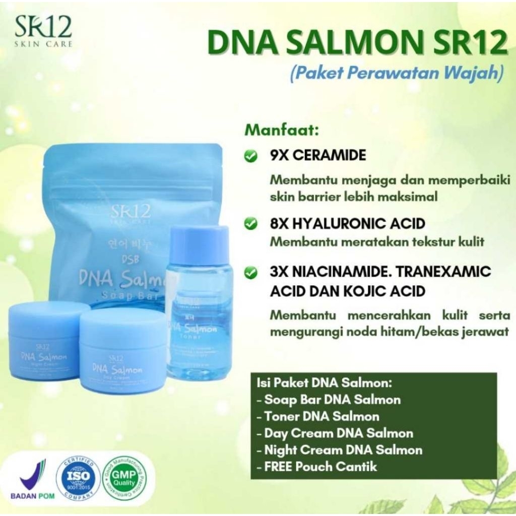DNA Salmon SR12 paket skincare wajah menghilangkan flek hitam