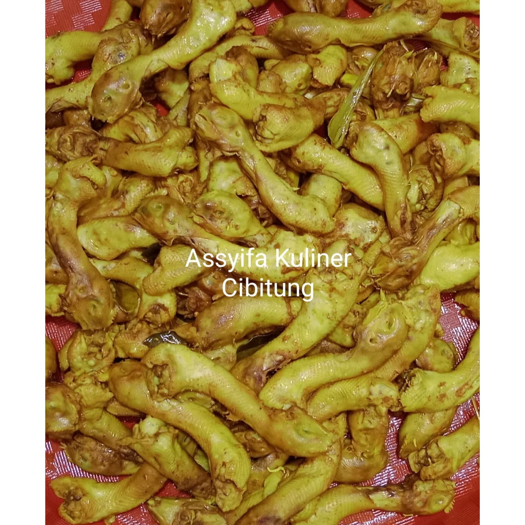 Kepala Leher Ayam Kampung-Broiler ungkep bumbu rempah kuning tanpa pengawet free sambal pedas Hot