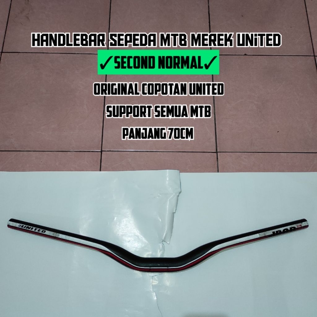 Handlebar/Stang Sepeda MTB Merek United Ori Copotan Mulus Like New (SECOND)
