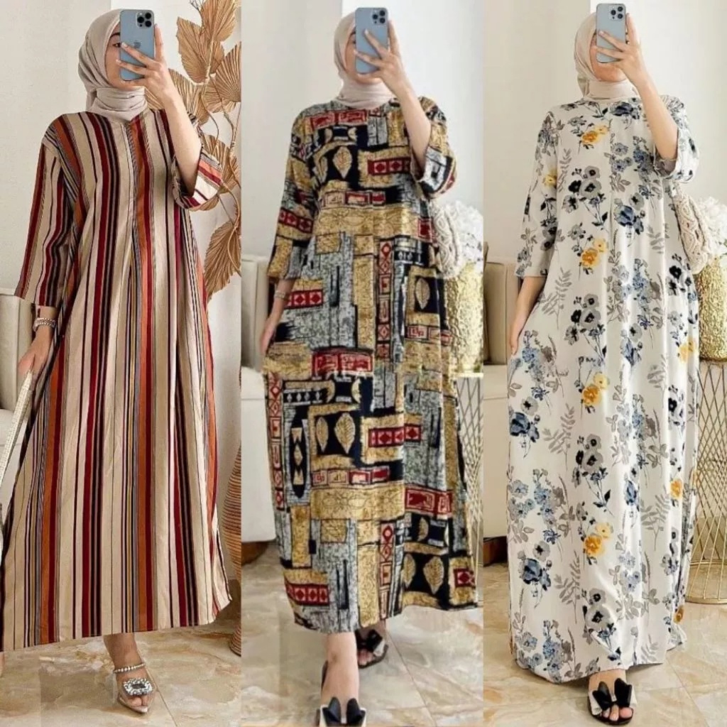 Daster Gamis Semata Kaki - Long Daster Lengan 3/4 - Daster Sematakaki Busui - Daster Tangan - Daster