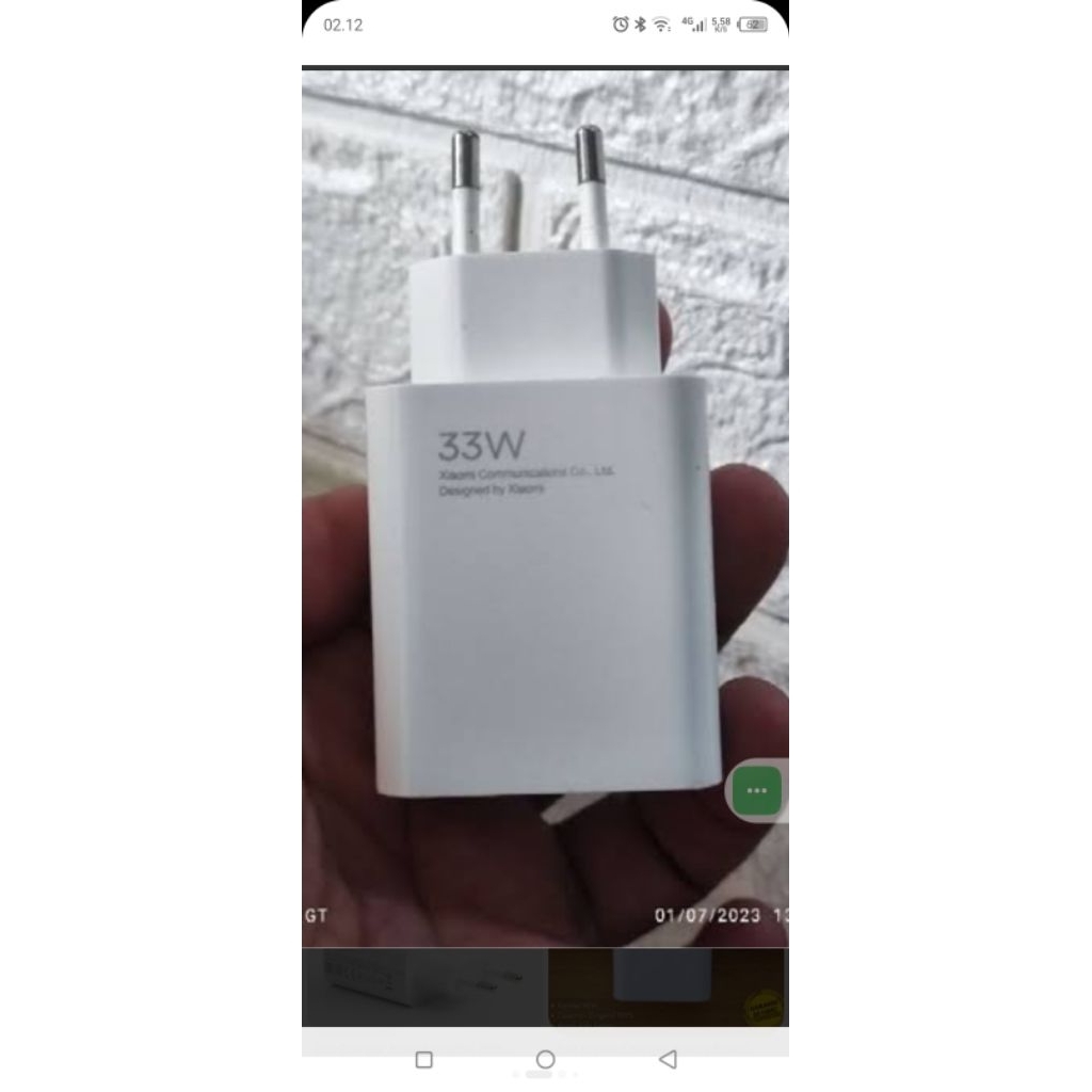 kepala charger Xiaomi 33watt fast charger ORI copotan