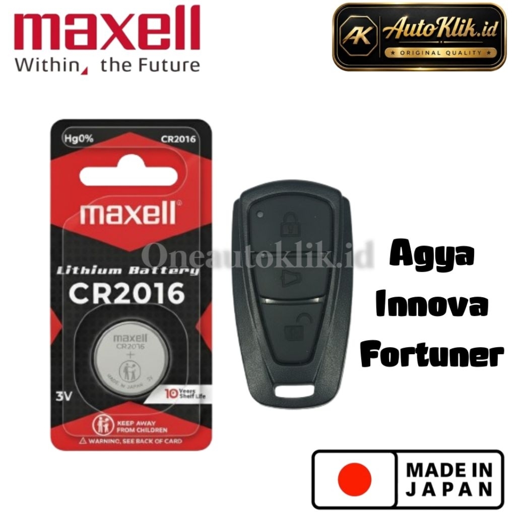 Baterai Remote Mobil Toyota Agya Innova Fortuner CR2016 Kualitas Japan Original