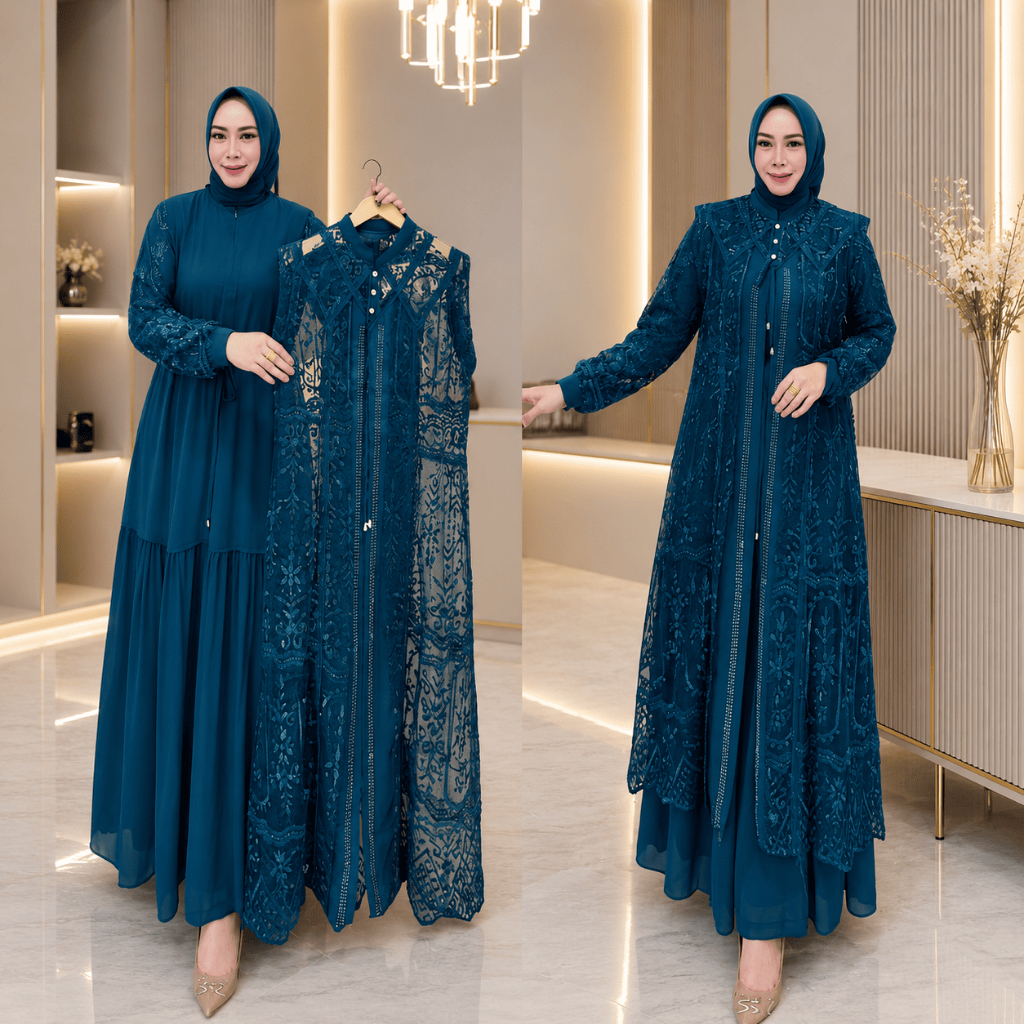 Selena Gamis Kondangan Mewah Elegan Warna Emerald Gamis Remaja Dewasa Terbaru Gamis Abaya 2026 Cerut
