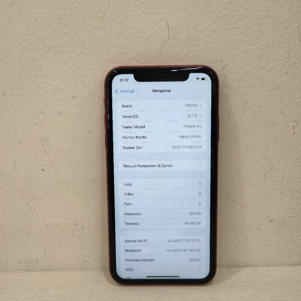 (KXK3-475) iPhone XR Ram 64gb (iBox) PA/A, Batangan No Charger