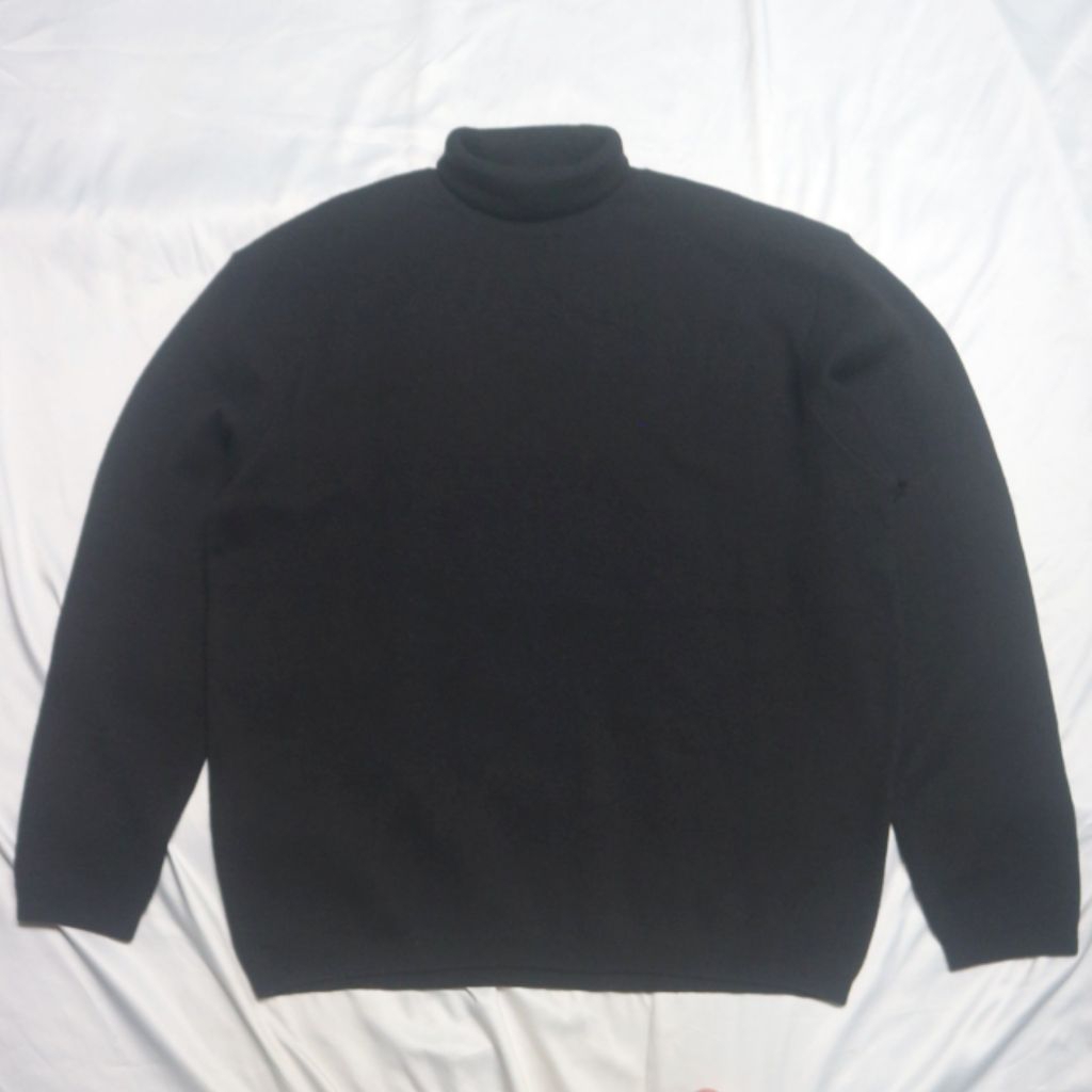 MUSINSA Minimal Turtle Neck Knit Black Hitam Like New L Knitwear Sweater Sweatshirt Crewneck Rajut W