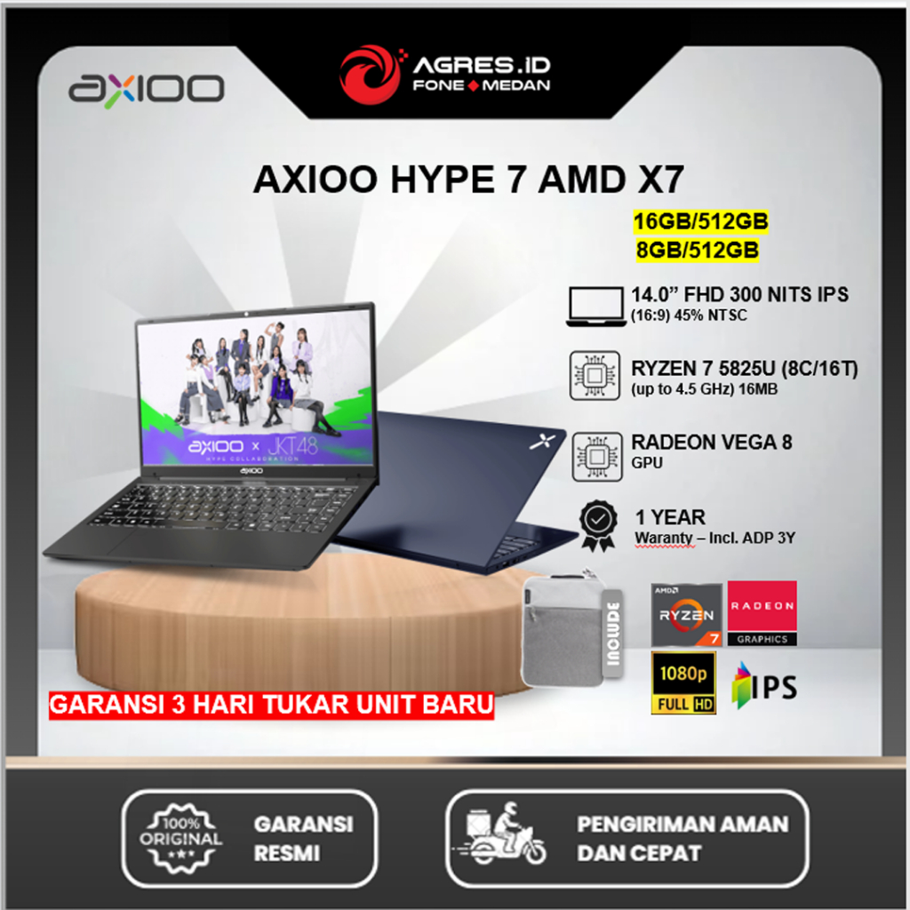 Axioo Hype 7 X7 AMD Ryzen 7 5825U 8GB SSD 512GB 14 INCH FHD
