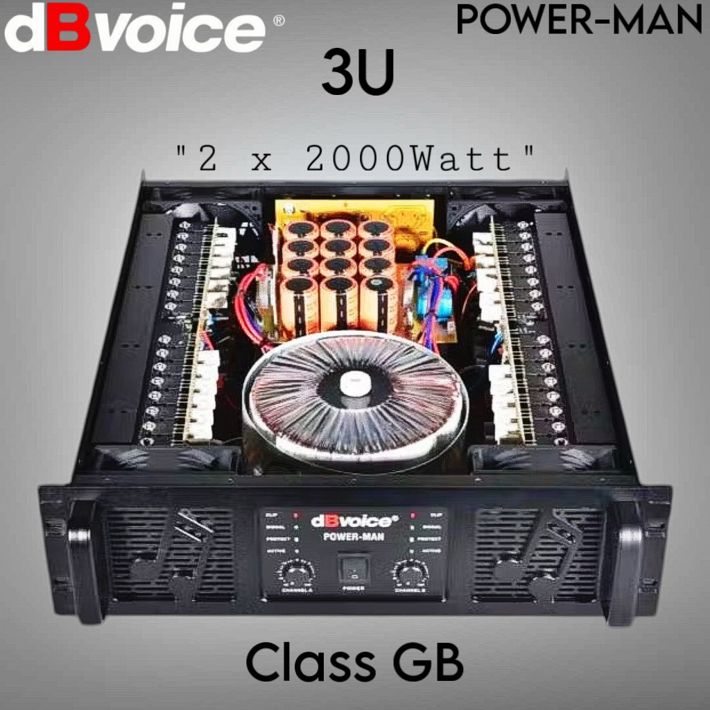 Power dB Voice POWER MAN Original Product 2 Channel 2000Watt Class GB Amplifier dBvoice POWERMAN