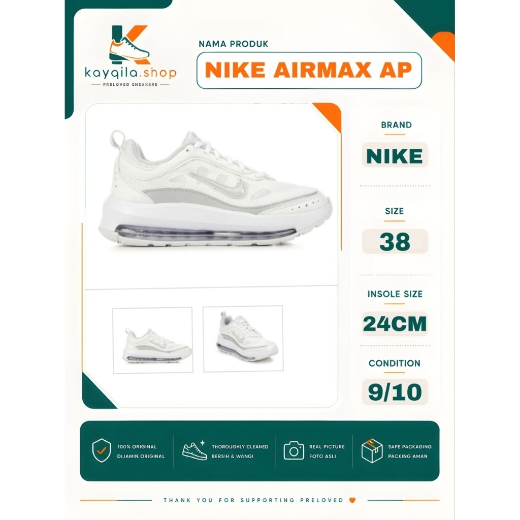 Sepatu Nike Airmax AP Size 38 Preloved Second Original