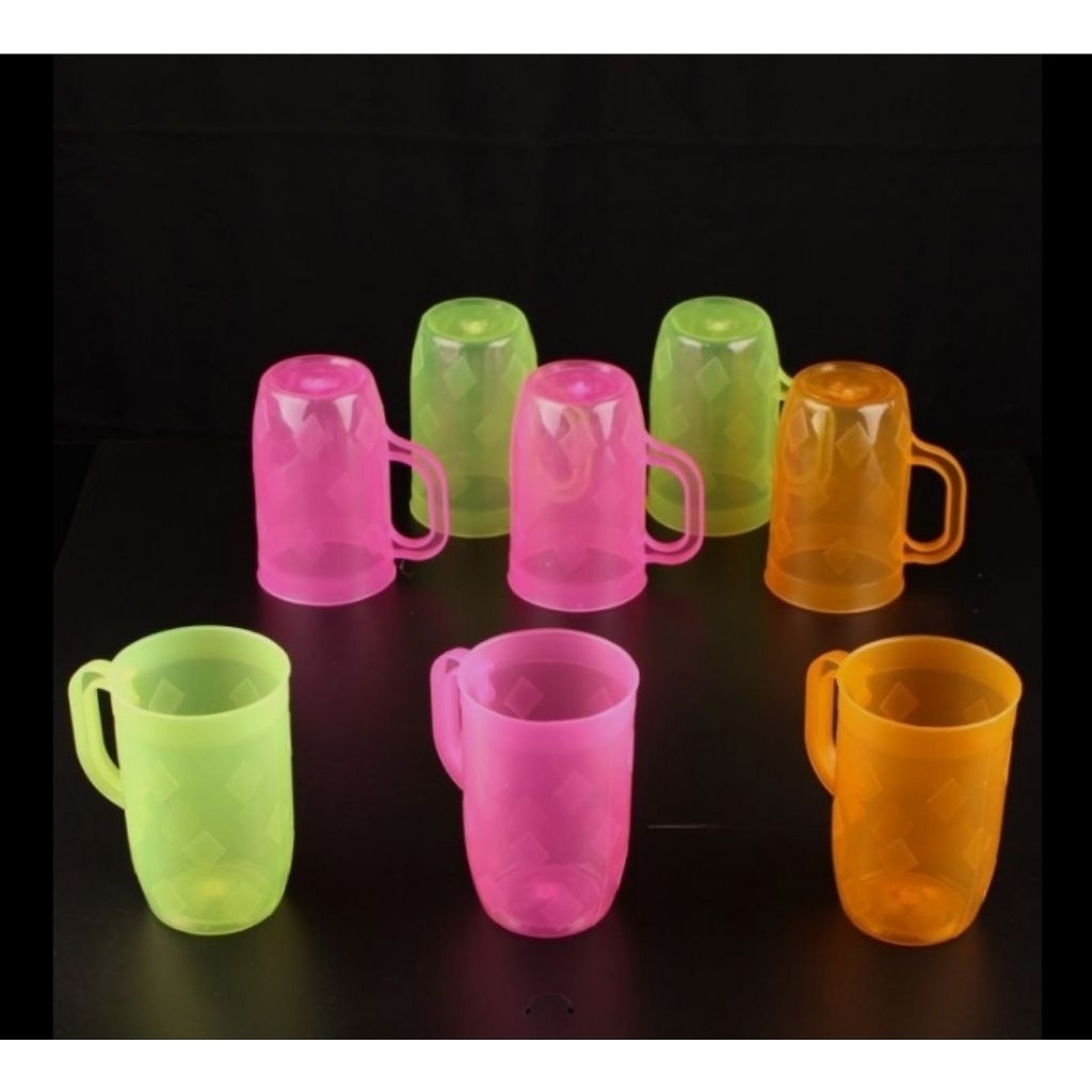 cangkir gagang bir plastik 1lusin(12pcs)