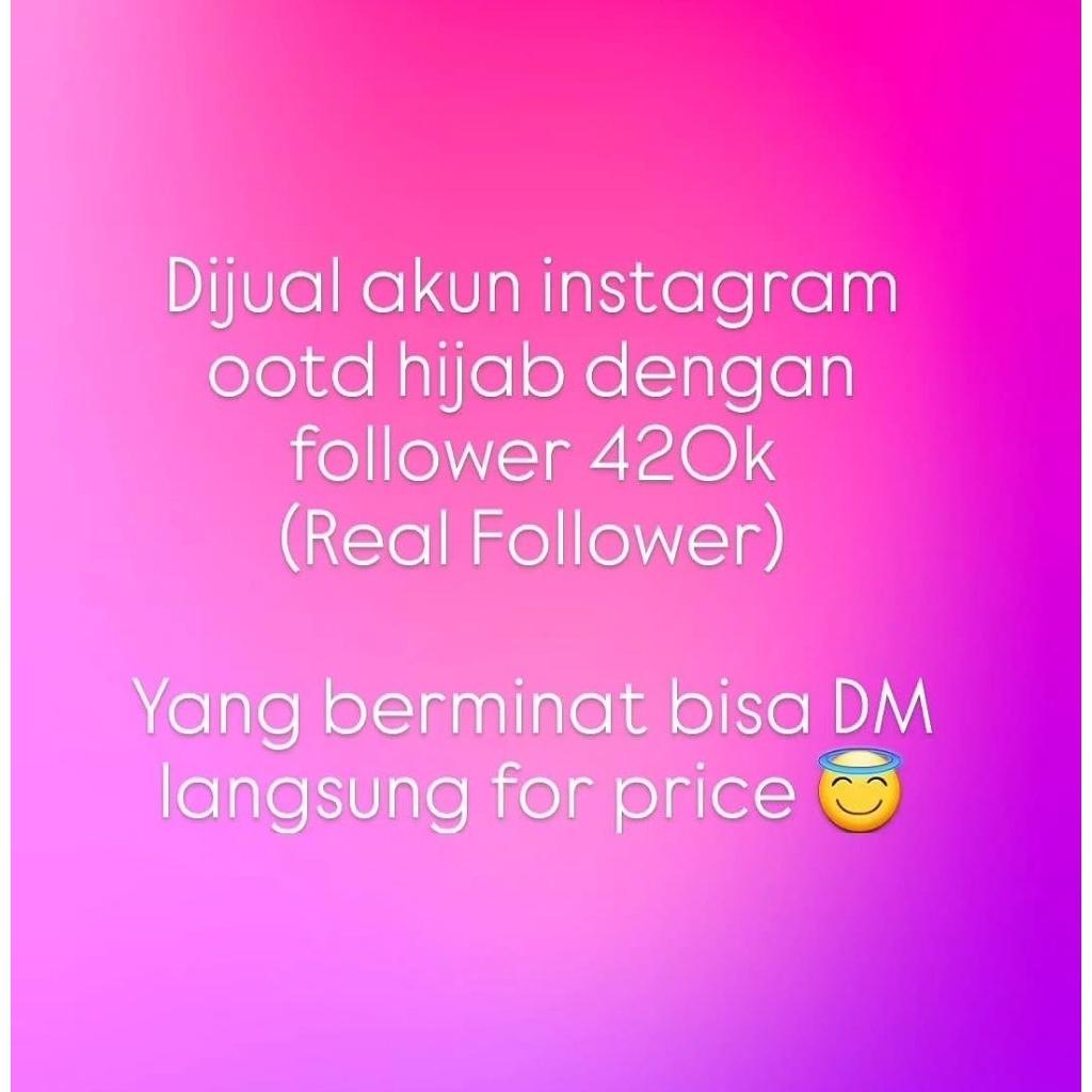 jual akun instagram ootd hijab (real follower)