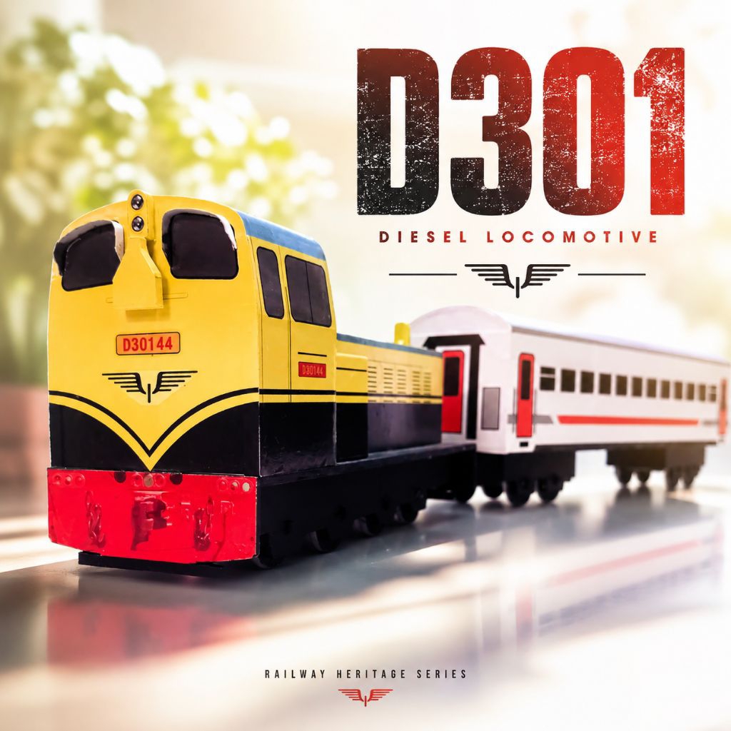 Kereta api mainan D301 + 1 gerbong