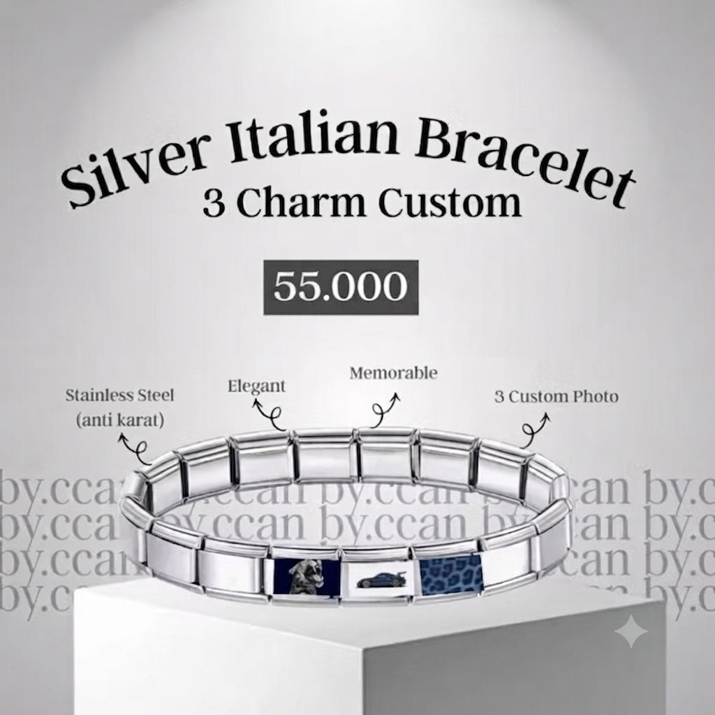 Italian Charm Bracelet custom 3 charm