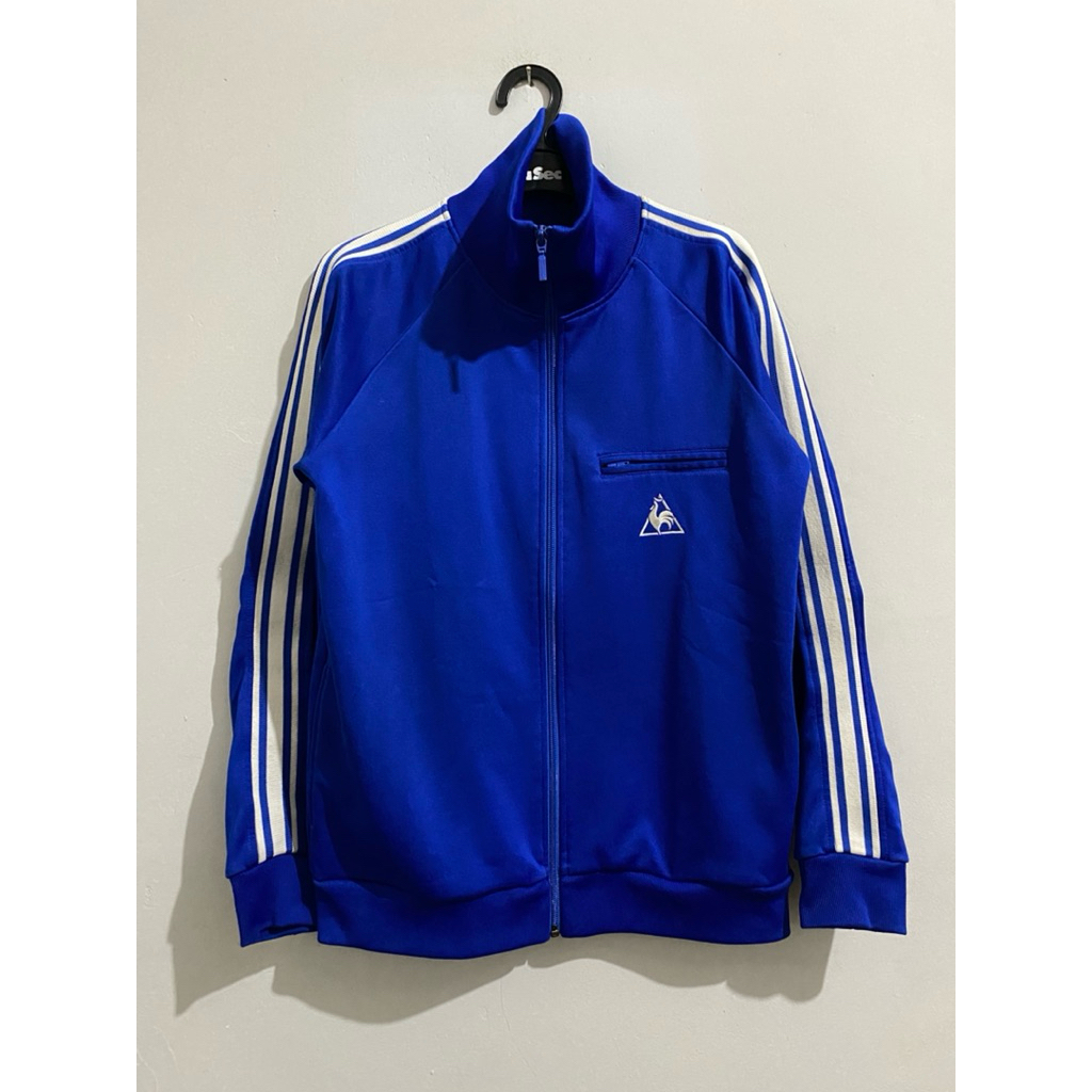 Tracktop LE COQ SPORTIF FRANCE 60s Blue Track Jacket Vintage Original Rare TAG SAMPLE