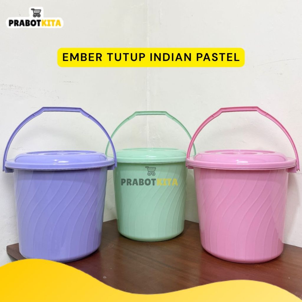 Ember Warna Pastel Dengan Tutup / Ember Tutup / Ember Plastik Sedang & Besar
