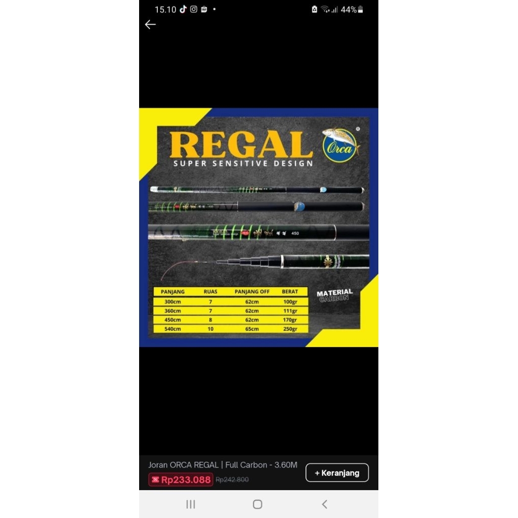 Tegek Carbon Orca Regal 450