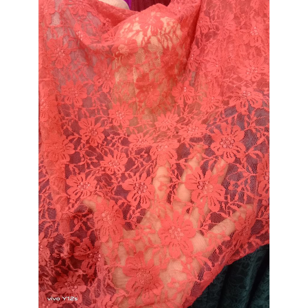 Kain Brokat Chantily / Harga / 0.5m / Kain Brokat Chantily Meteran / Bahan Brokat Chantily / Bahan B