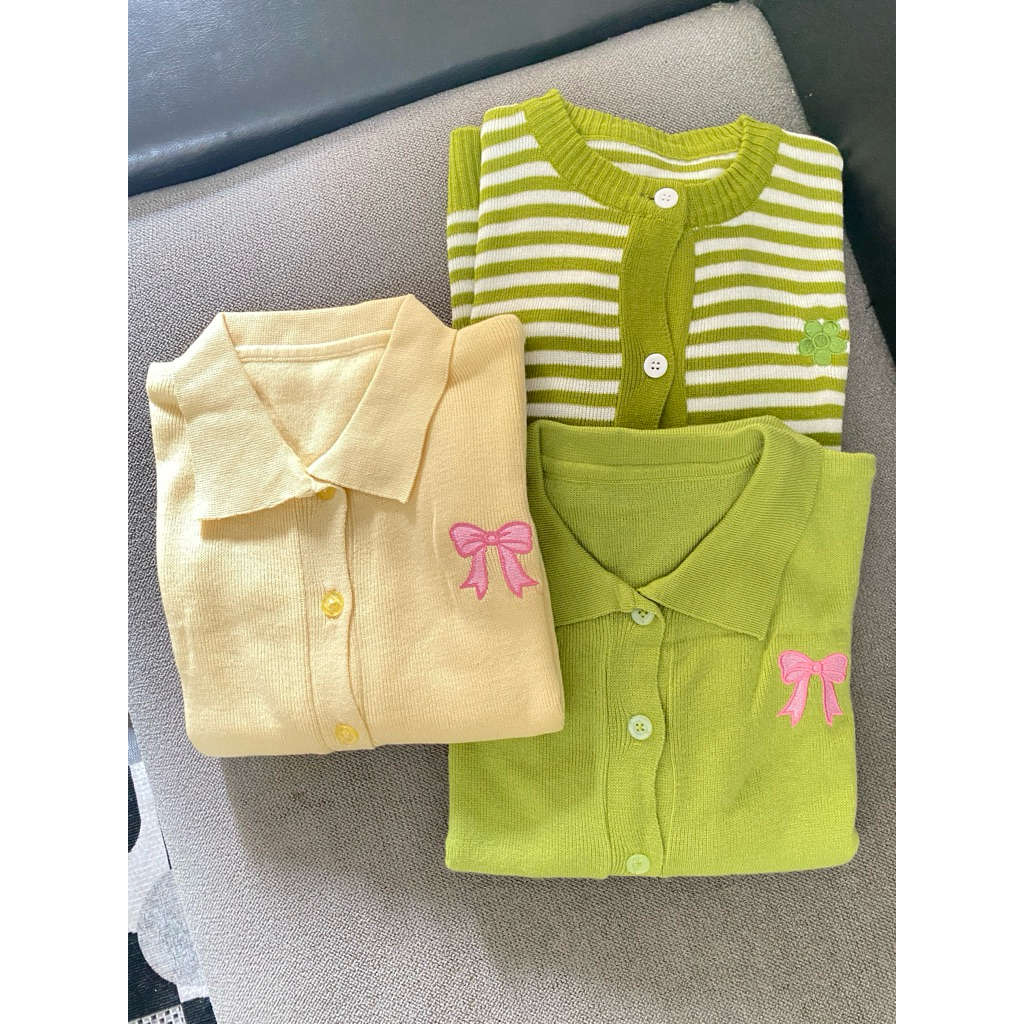 Cardigan Butter Yellow & Avocado