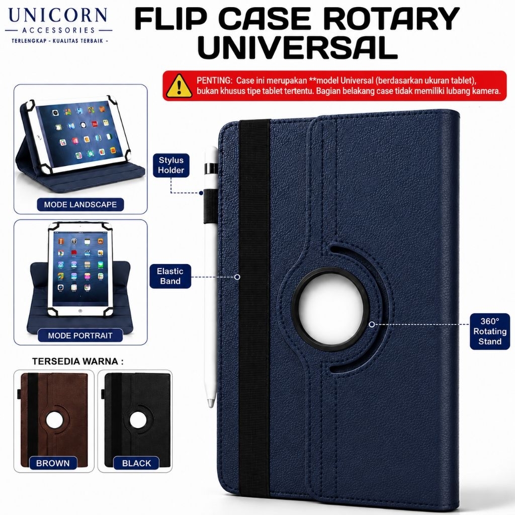 Case Huawei DOCOMO DTAB D01K 10 inci Casing Rotary Flip Book Cover Slot pen Universal Sarung tablet 