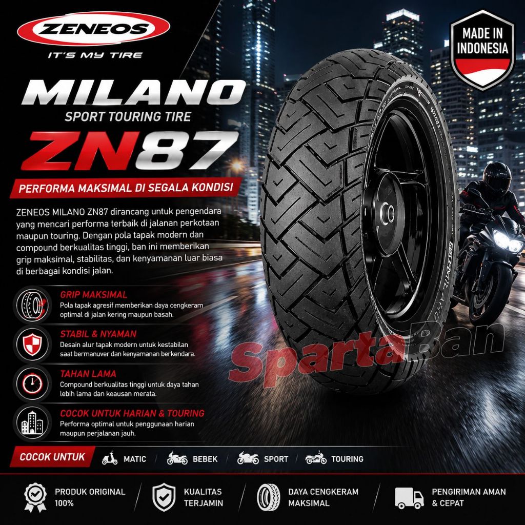 Zeneos Milano ZN87 140/70-13 Ban Motor Tubeless Zeneos Milano ZN87 140/70-13