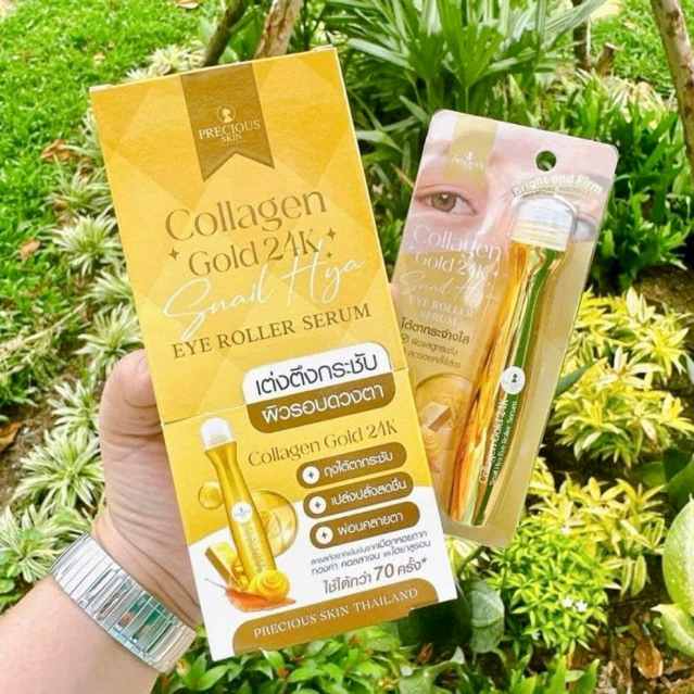 [READY] PRECIOUS SKIN COLLAGEN GOLD 24K SNAIL HYA EYE ROLLER SERUM - SERUM KANTONG MATA PANDA