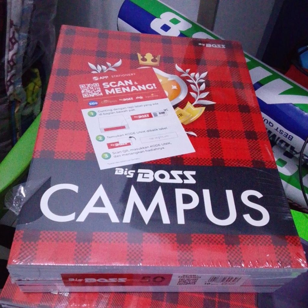 Buku Tulis Sekolah big boss Campus 50 Lembar HVS 70 Gr Tebal, 1 Pak isi 10 Buku