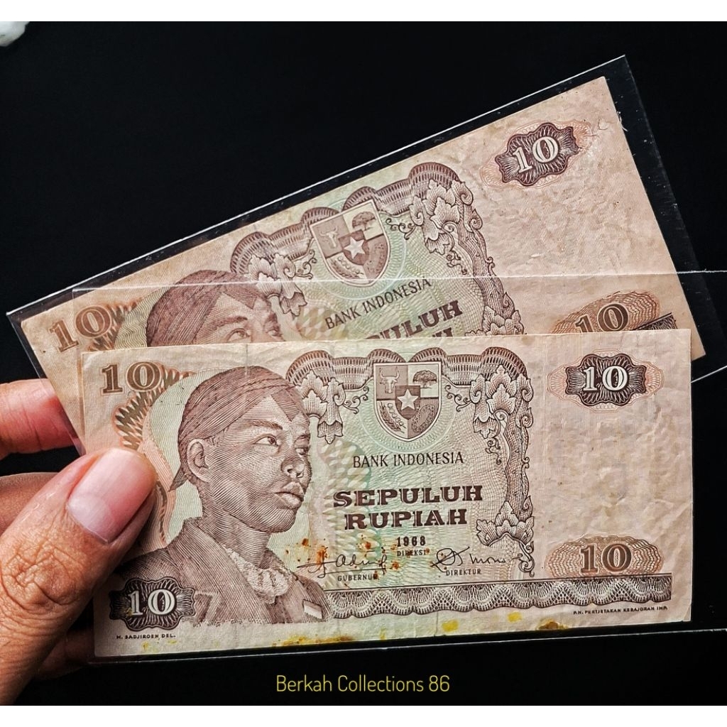 uang kuno 10 rupiah seri sudirman tahun 1968