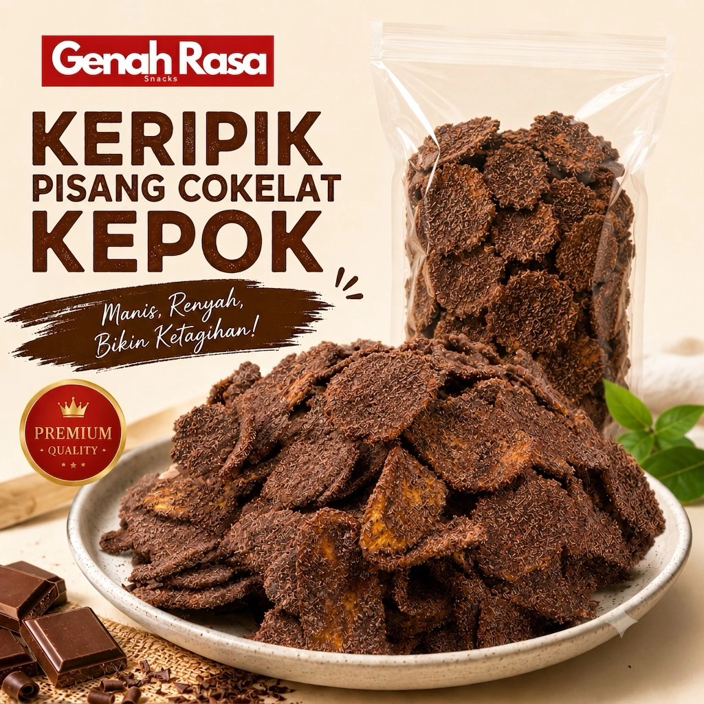 Keripik Pisang Cokelat Premium 250 g & 500 g