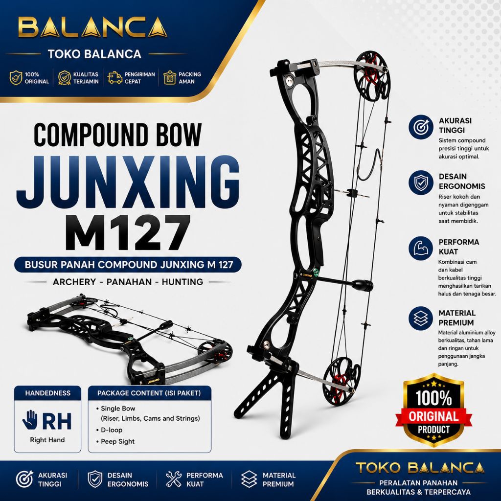 Compound Bow Junxing M127 - Busur Panah Compound Junxing M 127 - Archery- Panahan- Hunting