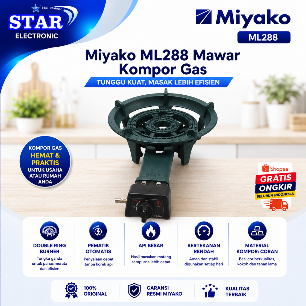 Miyako ML-288 Mawar Kompor Gas  ML288