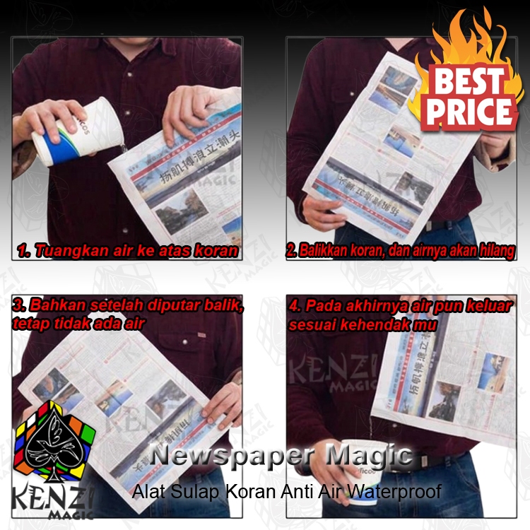 Alat Sulap Newspaper Sulap Koran Anti Air Waterproof Gimmicknya Saja