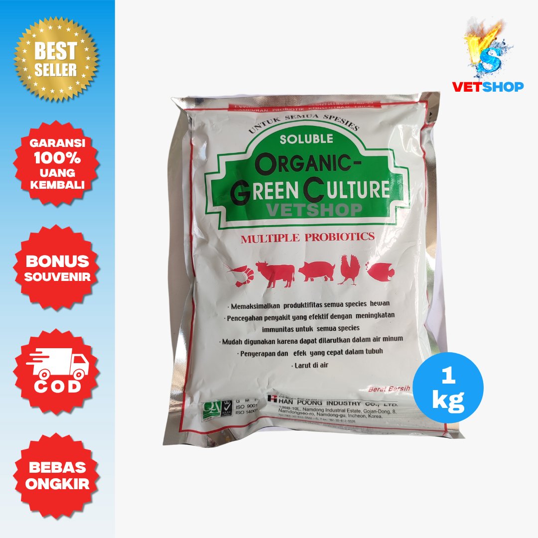 ORGANIC GREEN CULTURE (OGC) SOLUBLE 1 KG - Probiotik Super Konsentrat untuk Hewan Ternak - VETSHOP