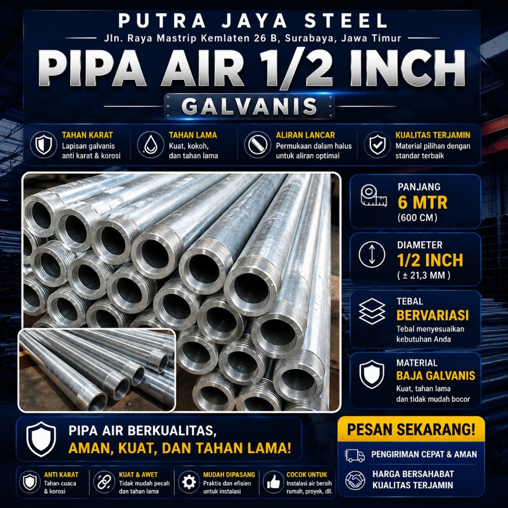 PIPA GALVANIS | PIPA AIR GALVANIS 1/2 INCH