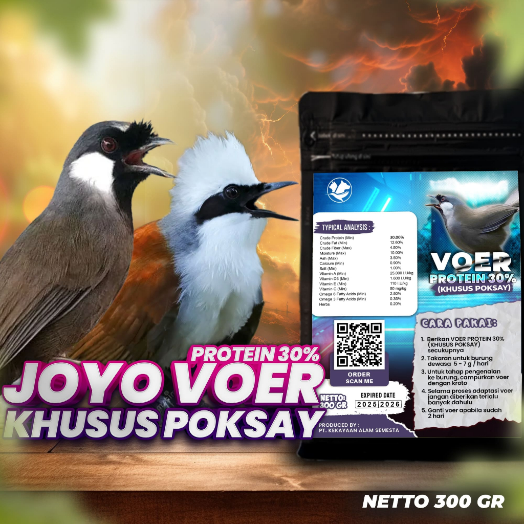 MAKANAN BURUNG POKSAY | VOER BURUNG POKSAY | VOER HARIAN | VOER NUTRISI KOMPLIT | VOER HARIAN KHUSUS