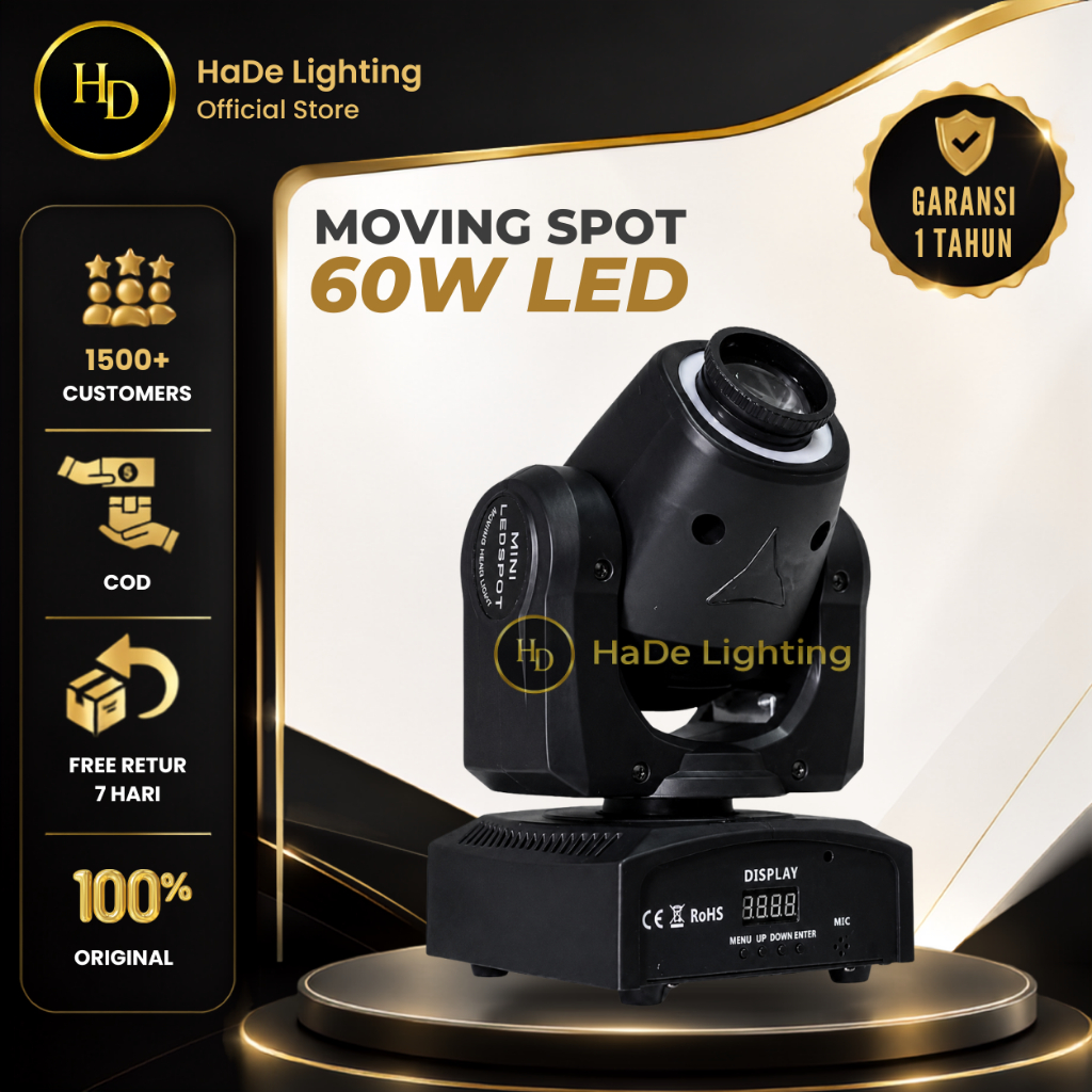 Lampu Moving Head Spot Mini 60 Watt LED
