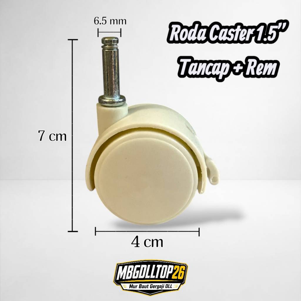 Roda Tancap Kursi 1.5" Inch Roda Caster Tancap 1,5 Inch Roda Kursi Furniture Serbaguna Silent Caster