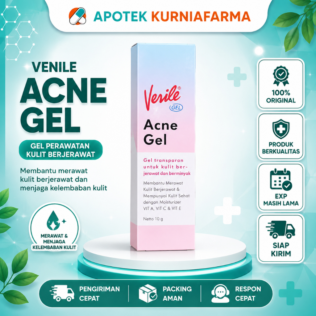 Perawatan Jerawat Verile 10g - Gel Anti-Jerawat, Krim Bekas Jerawat