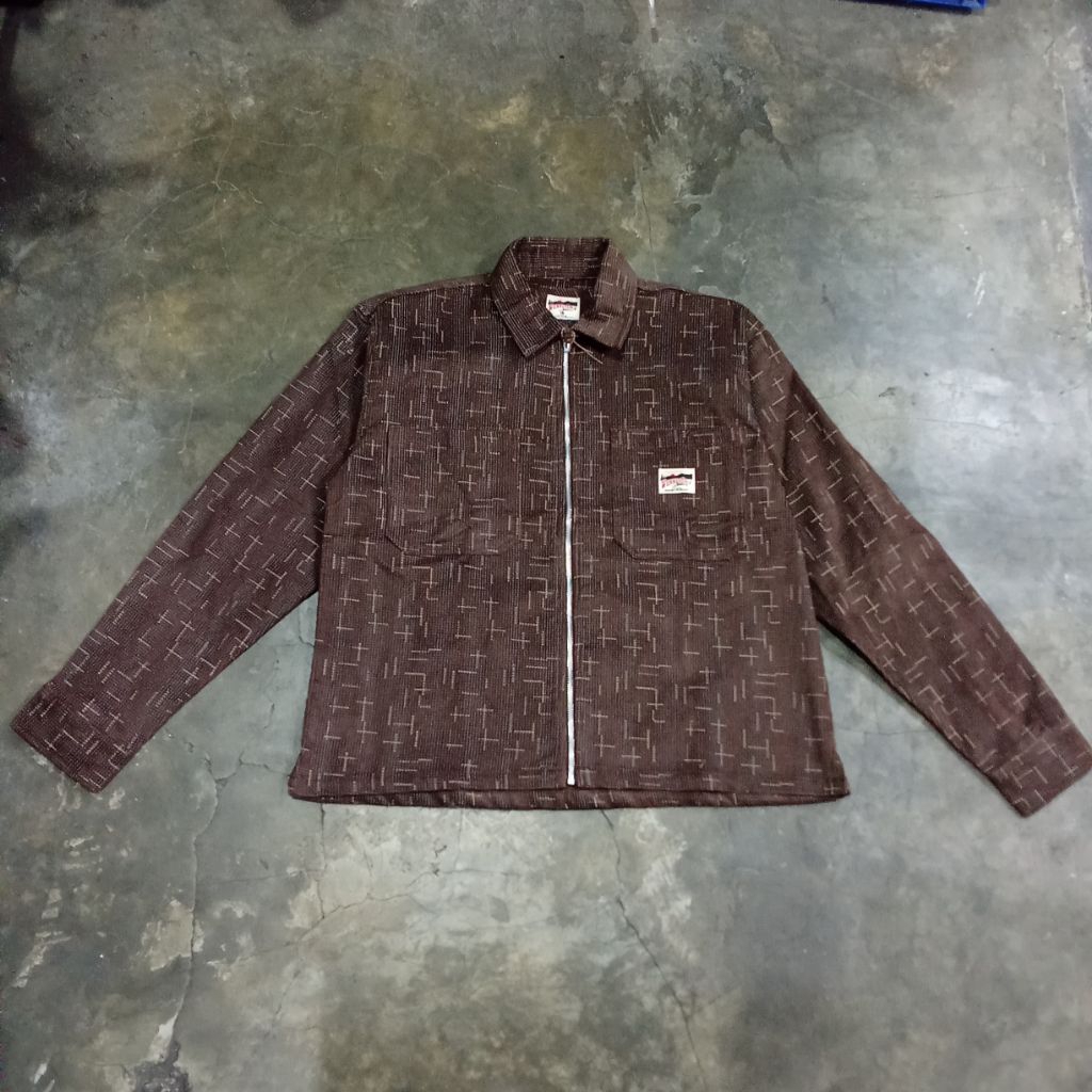 Work Jacket Corduroy Double Pocket Dark Brown