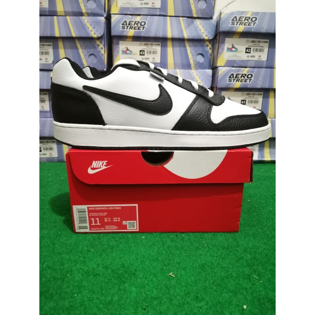 Sepatu Nike Ebernon Black White Sneakers Casual Sport Pria Wanita