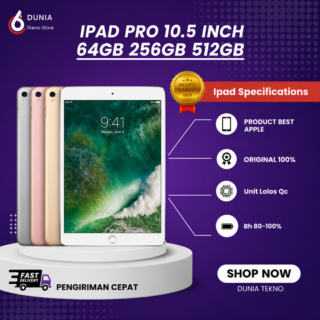 Ipad Pro 10.5 Inch 2017 64GB 256GB 512GB Wifi Only Second