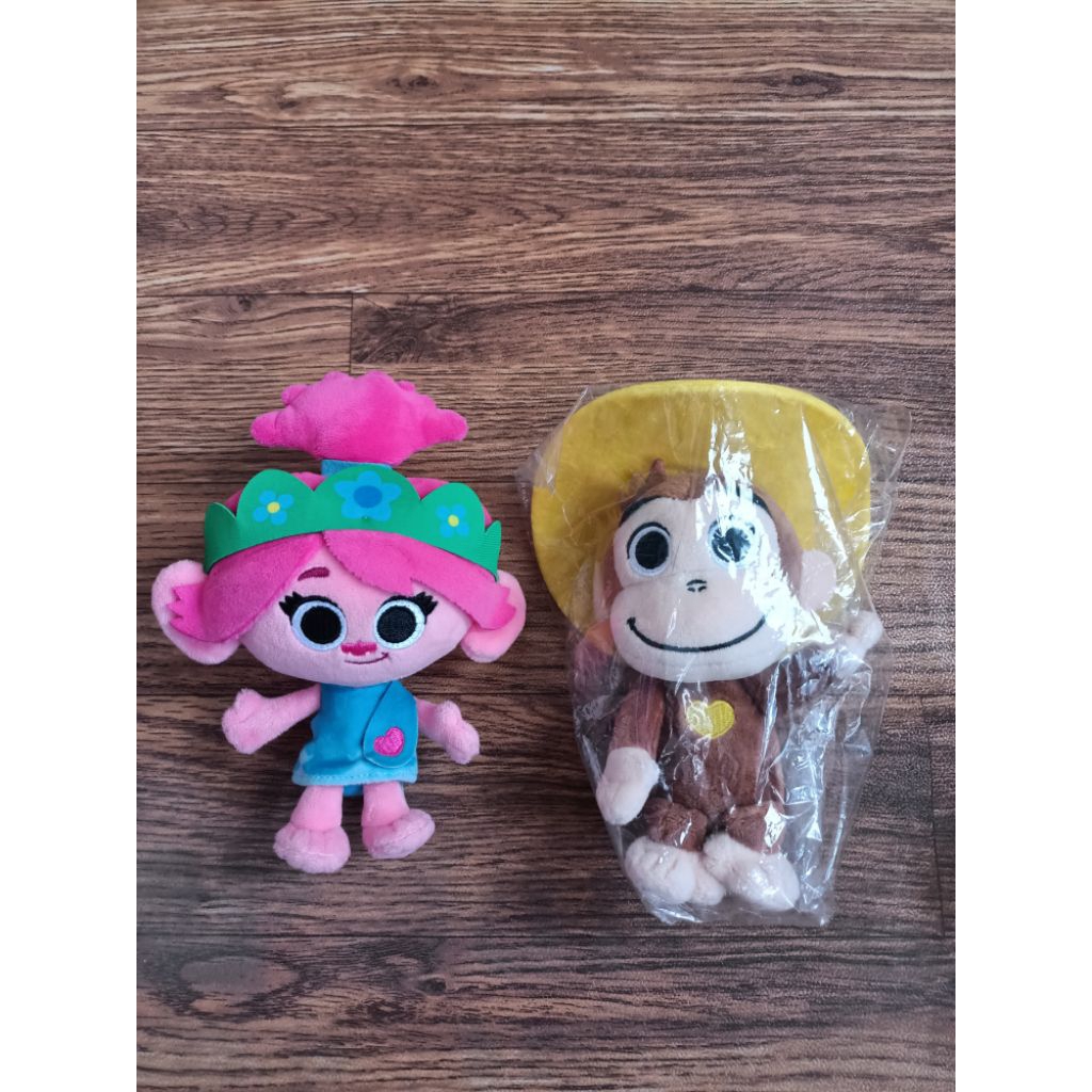 preloved doll plushie poppy george trolls monkey keychain plushie