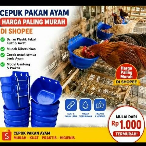 cepuk pakan ayam, wadah pakan ayam, tempat makan ayam, tempat pakan ayam plastik, cepuk ayam, perlen