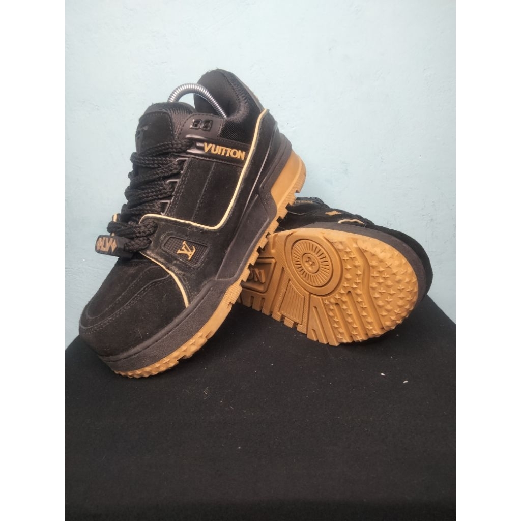 LV Trainer Maxi Black Brown made italy