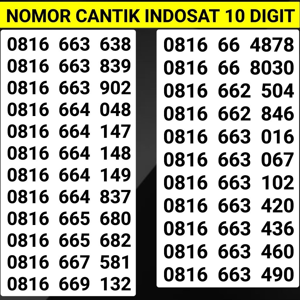 NOMOR CANTIK INDOSAT IM3 MENTARI 10 DIGIT 11 DIGIT 4G 5G LANGKA PRABAYAR