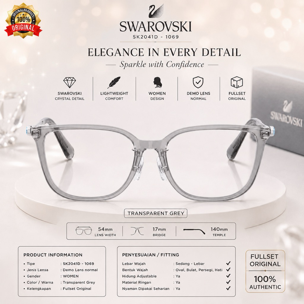 Frame Kacamata  Swarovski Original SK2041D 1069