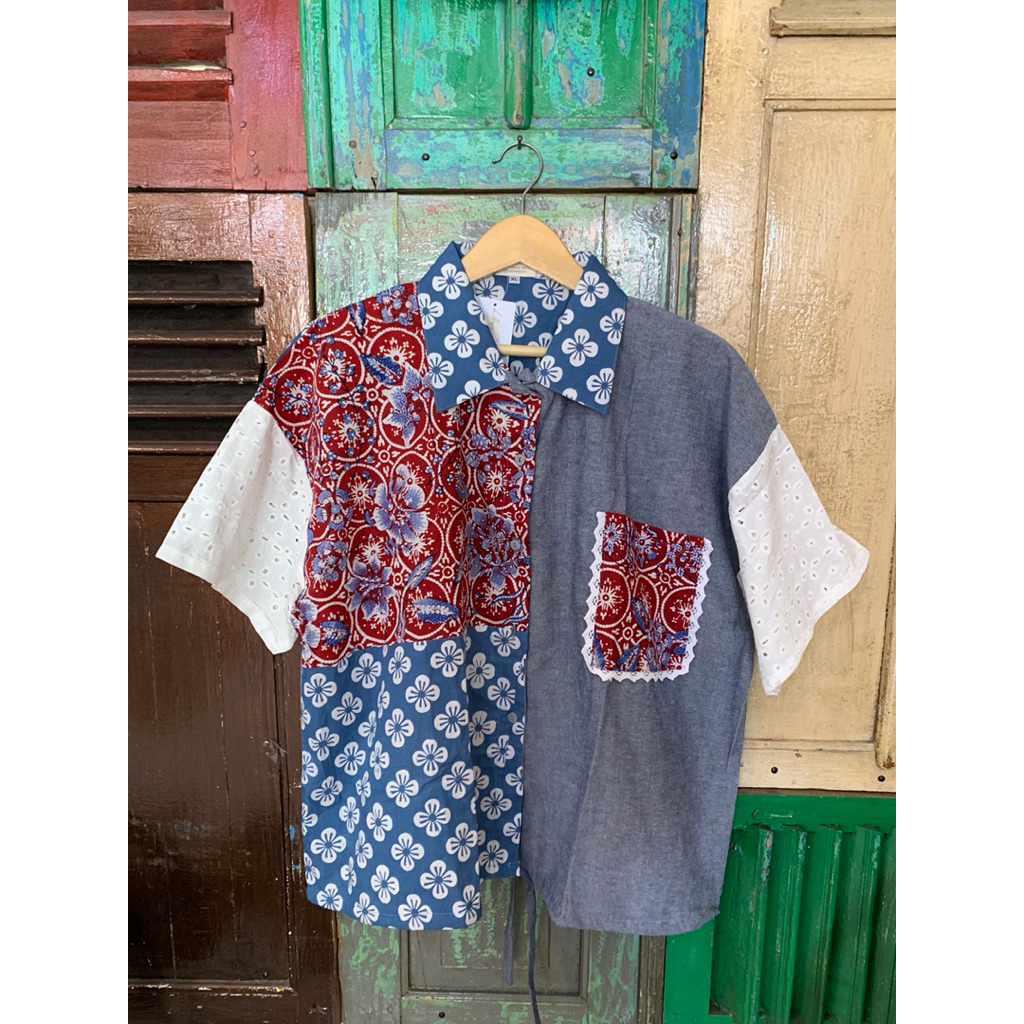 Batik Luwes Putera - Blus Kombinasi