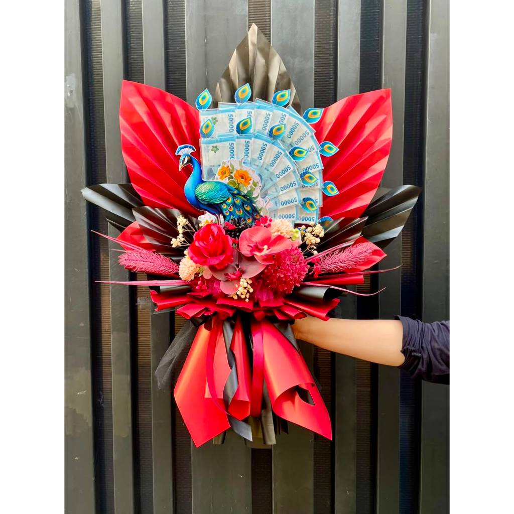 Buket Uang Merak/Buket Merak/Money Gift/buket wisuda/Boequest wisudaWarna Pilihan