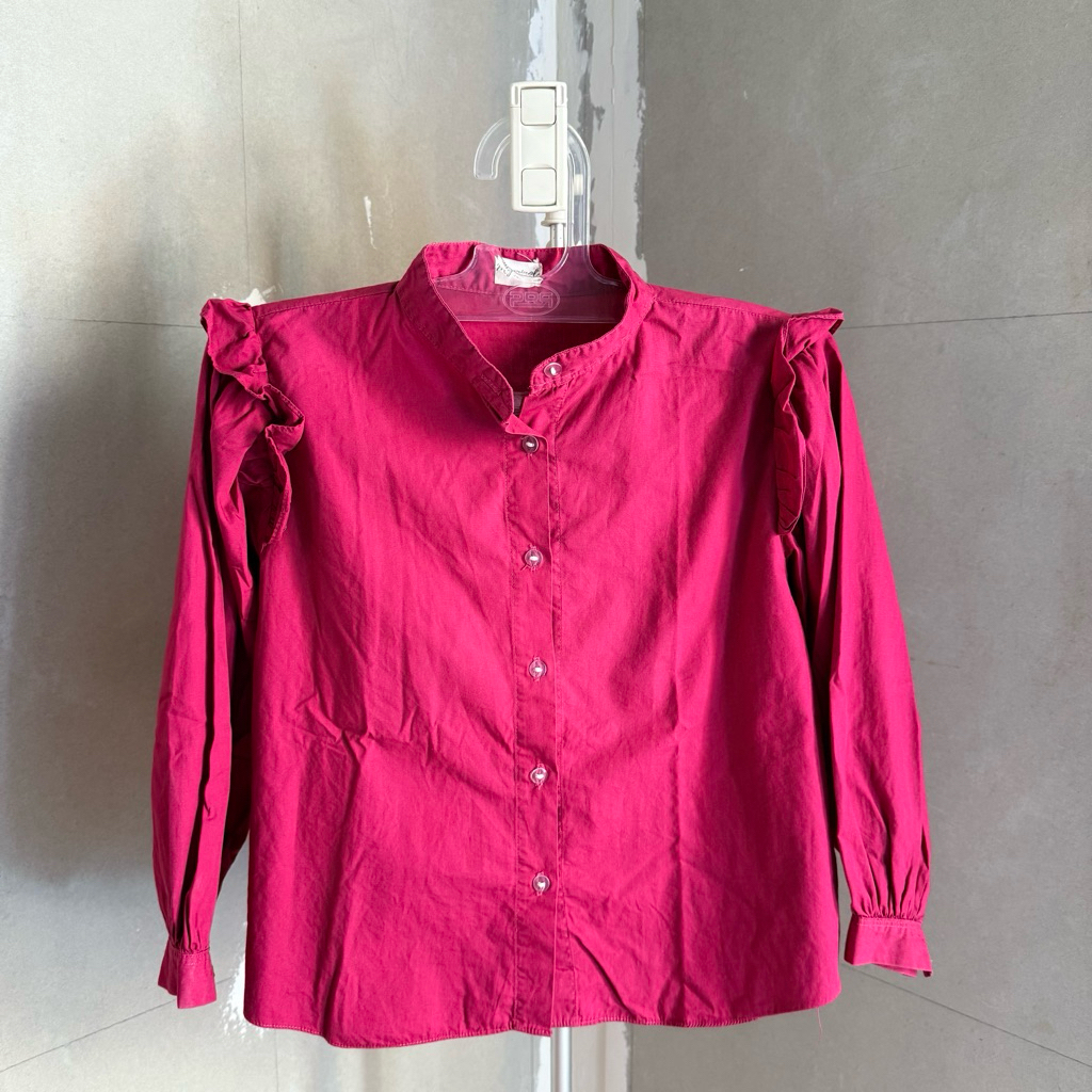 MYMINOLS - Kemeja | Atasan Wanita Ruffle Fuchsia