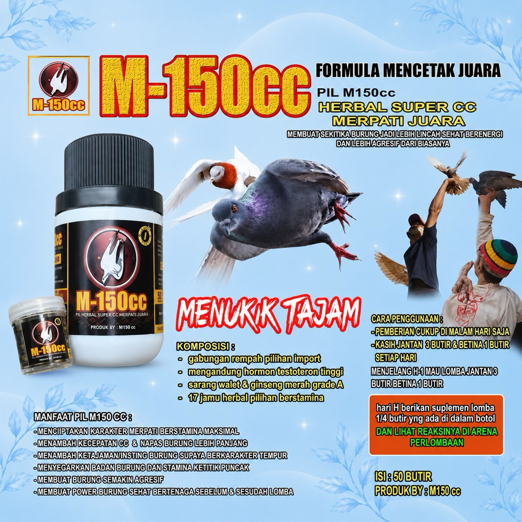 M 150cc Merpati Juara Vitamin Penggacor Suplemen Doping Booster Merpati Juara